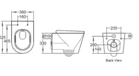 BTW Flush Down Wall Hung Pan Avis Rimless Wall Hung Pan AIS302RWHP