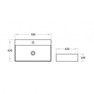 Ultra Slim Gloss White Fine Ceramic-Wall HungAbove Count B7042