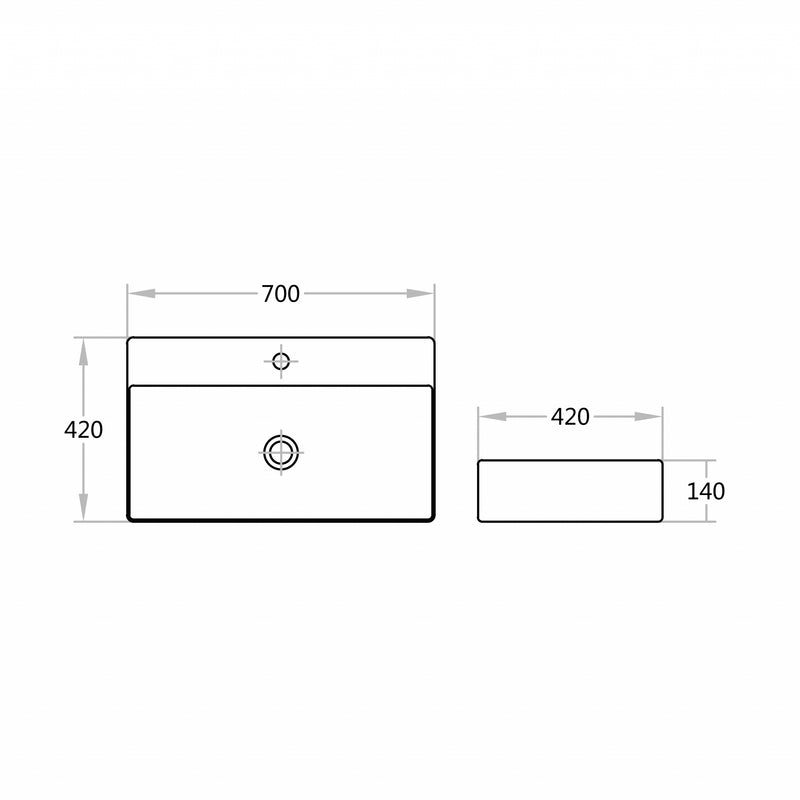 Ultra Slim Gloss White Fine Ceramic-Wall HungAbove Count B7042