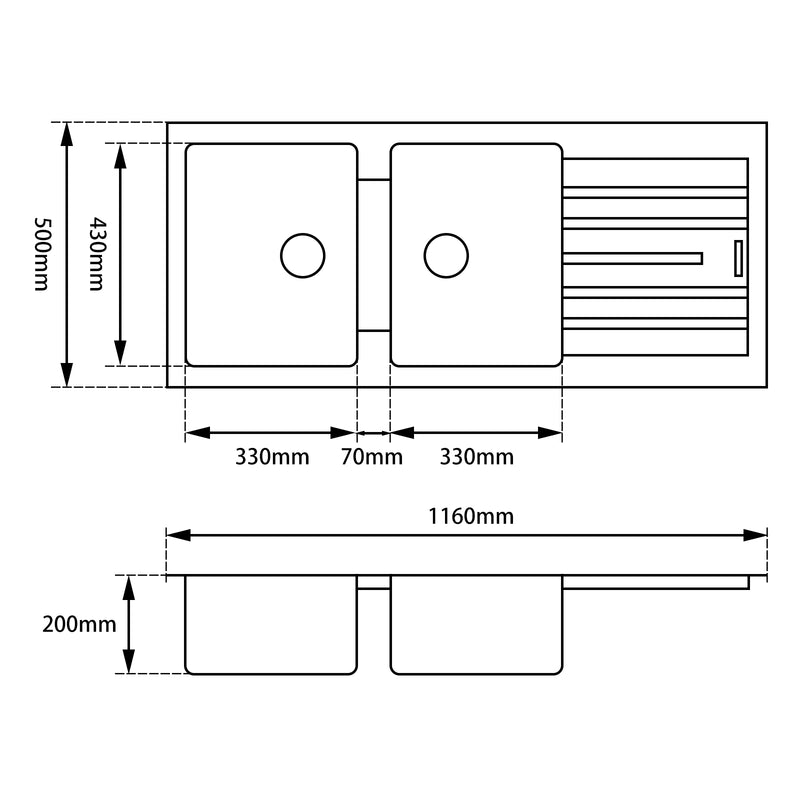 Hand Made Stainless Steel Kitchen Sink BKSD-1150