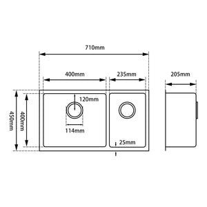 Hand Made Stainless Steel Kitchen Sink BKSD-7145