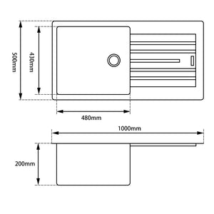 Hand Made Stainless Steel Kitchen Sink BKSS-1050