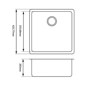 Hand Made Stainless Steel Kitchen Sink BKSS-4242