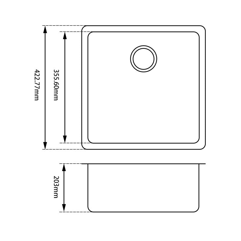 Hand Made Stainless Steel Kitchen Sink BKSS-4242