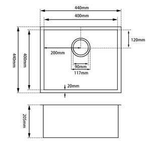 Hand Made Stainless Steel Kitchen Sink BKSS-440