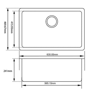 Hand Made Stainless Steel Kitchen Sink BKSS-6347