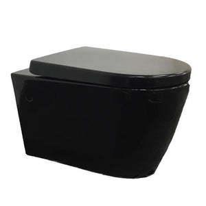 BTW Flush Down Wall Hung Pan Avery Black Wall Hung Pan AV302WHPB