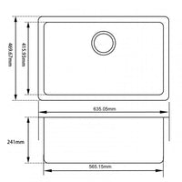 OX6347.KS Black Granite Quartz Stone Undermount Kitchen Sink Single Bowl 635X470X241mm AQ