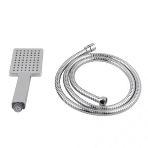 CH-S2.HHS+SH150 Square Chrome ABS Rainfall Handheld Shower Head With 1.5m Stainless Steel Hose AQ