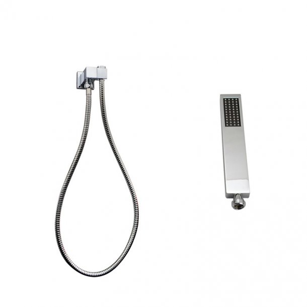 CH2127.SH.N+CH-S5.HHS Square Chrome Hand Held Shower Set AQ