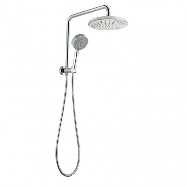 CH2138.SH.N+CH0102.SH+CH-R4.HHS 300mm Height Round Chrome Shower Station Top Water Inlet AQ
