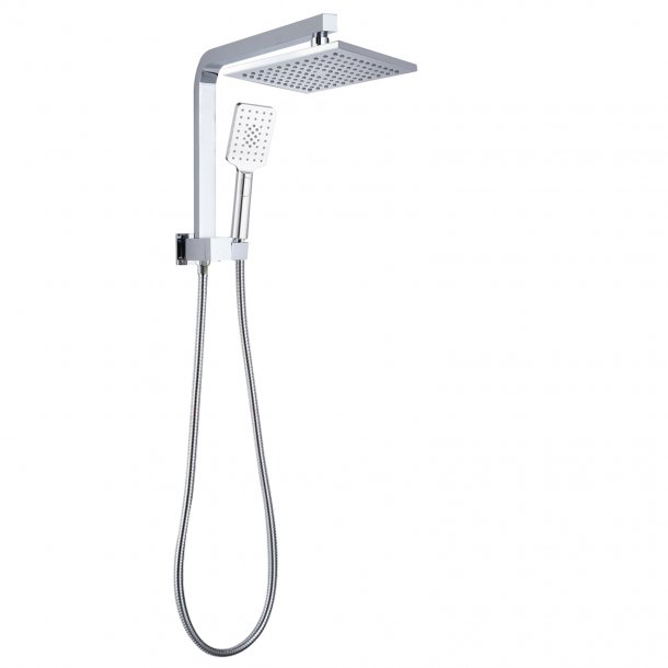 CH2140.SH.N+CH0115.SH+CH-S8.HHS Square Chrome Shower Station Top Water Inlet AQ