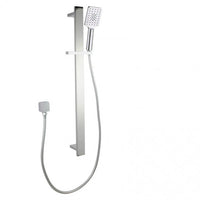 CH2149.SH.N+CH-S8.HHS Square Chrome Sliding Shower Rail with 3 Mode Handheld Shower Wall Connector Set AQ