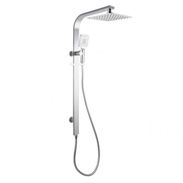 CH2150.SH.N+CH0100.SH+CH-S8.HHS 8 inch Square Chrome Wide Rail Shower Station Top Water Inlet with 3 Functions Handheld AQ