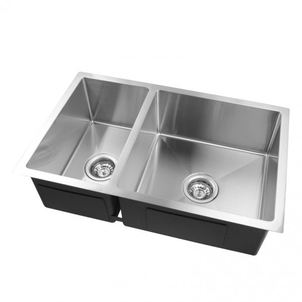 CH7145R.KS 1.2mm Handmade Round Corners Double Bowls Top - Undermount - Flush Mount Kitchen Sink 715x450x200mm AQ