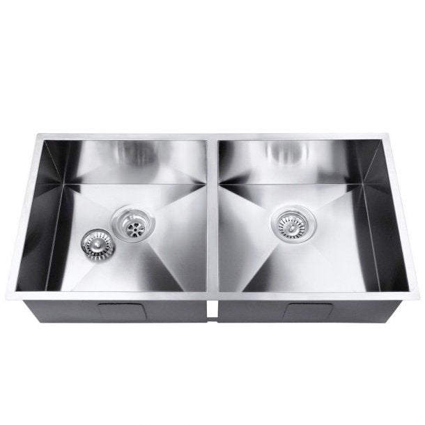 CH8644.KS 1.2mm Handmade Double Bowls Top-Undermount Kitchen Sink 865X440X200mm AQ