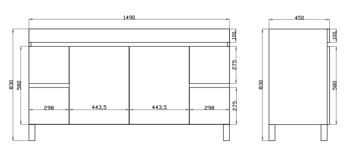 Dark Grey  Wood Grain PVC Vacuum Filmed MDF Board Dark Grey B154L-DG