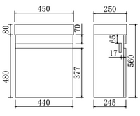 EV42WH-OAK-EVIE OAK PVC MINI VANITY