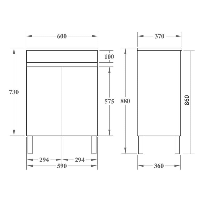 Evie Color Vanity – OAK EV63LG-OAK