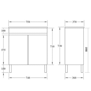 Evie Color Vanity – OAK EV73LG-OAK