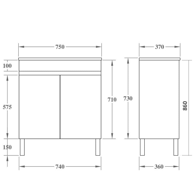 Evie Color Vanity – OAK EV73LG-OAK