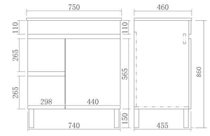 Evie Color Vanity – OAK EV74LL-OAK