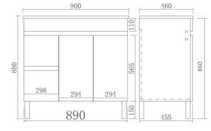 Evie Color Vanity – OAK EV94LL-OAK