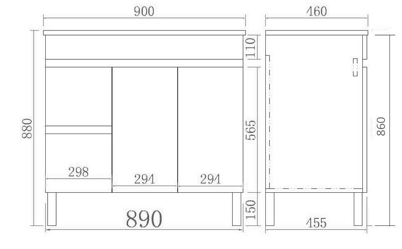 Evie Color Vanity – OAK EV94LL-OAK