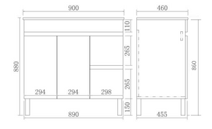 Evie Color Vanity – OAK EV94RL-OAK