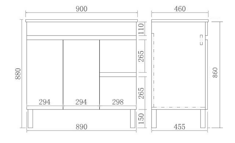 Evie Color Vanity – OAK EV94RL-OAK