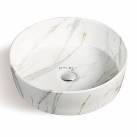 Fine Ceramic Basin White Marble PA4040M2