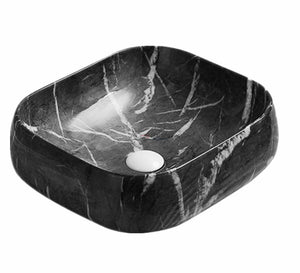 Fine Ceramic Basin Gloss Black Marble PA4540BM