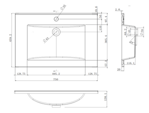 Sheet Material Compound Moulded Basin GB7546