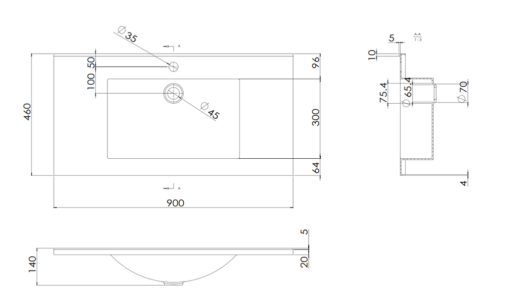 Sheet Material Compound Moulded Basin GB9046