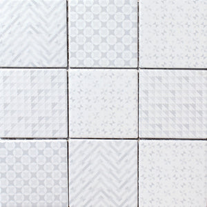 GEO003-GEOBRIGHT WHITE MOSAIC MATT 98X98