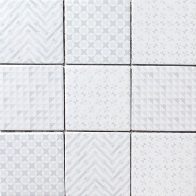 GEO003-GEOBRIGHT WHITE MOSAIC MATT 98X98