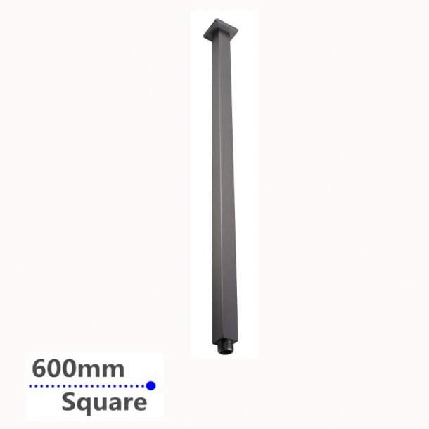 GM0106.SA Square Gunmetal Grey Ceiling Shower Arm 600mm Stainless Steel AQ