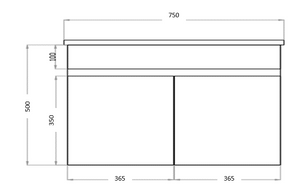 White ployurethane MDF – Narrow Vanity M73WH-L