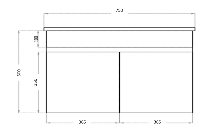 White ployurethane MDF – Narrow Vanity M73WH-L