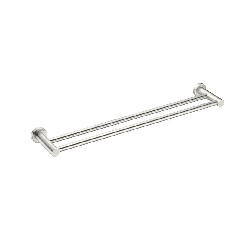 MECCA DOUBLE TOWEL RAIL 800MM 1930D Brushed Nickel