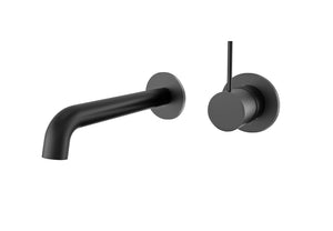 MECCA WALL BASIN MIXER HANDLE UP 160-185-230 MM (SPEARATE BACK PLATE) YSW2219-07D  Matte Black