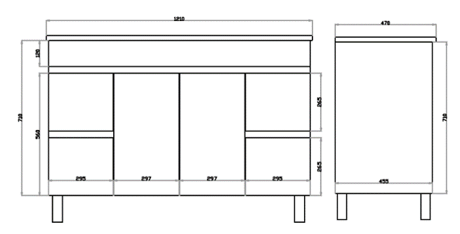 MF124LG White ployurethane MDF – Standard Vanity