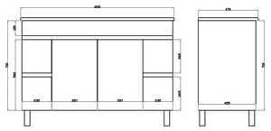 M124DL White ployurethane MDF – Standard Vanity