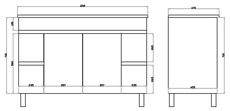 M124DL White ployurethane MDF – Standard Vanity