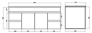 White ployurethane MDF – Standard Vanity MF124WH-1