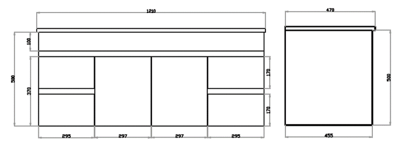 White ployurethane MDF – Standard Vanity MF124WH-1