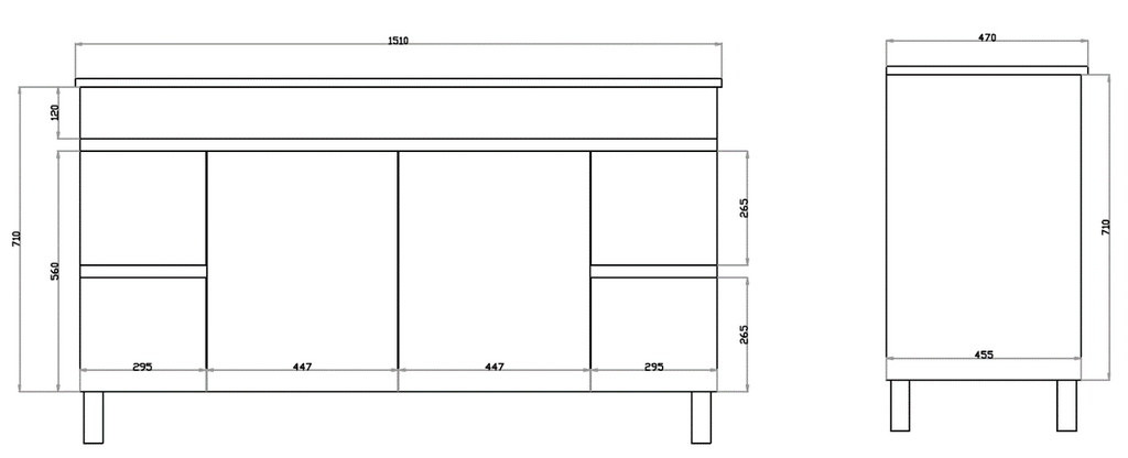 M154L White ployurethane MDF – Standard Vanity