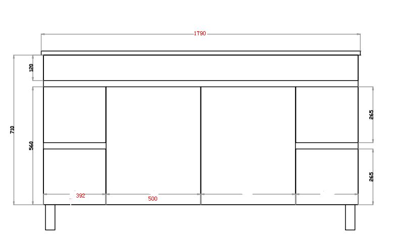 MF184LG-L White ployurethane MDF – Standard Vanity