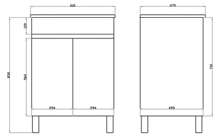 M64LG  White ployurethane MDF – Standard Vanity