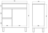 MF73LLG-L M73LLG White ployurethane MDF – Narrow Vanity